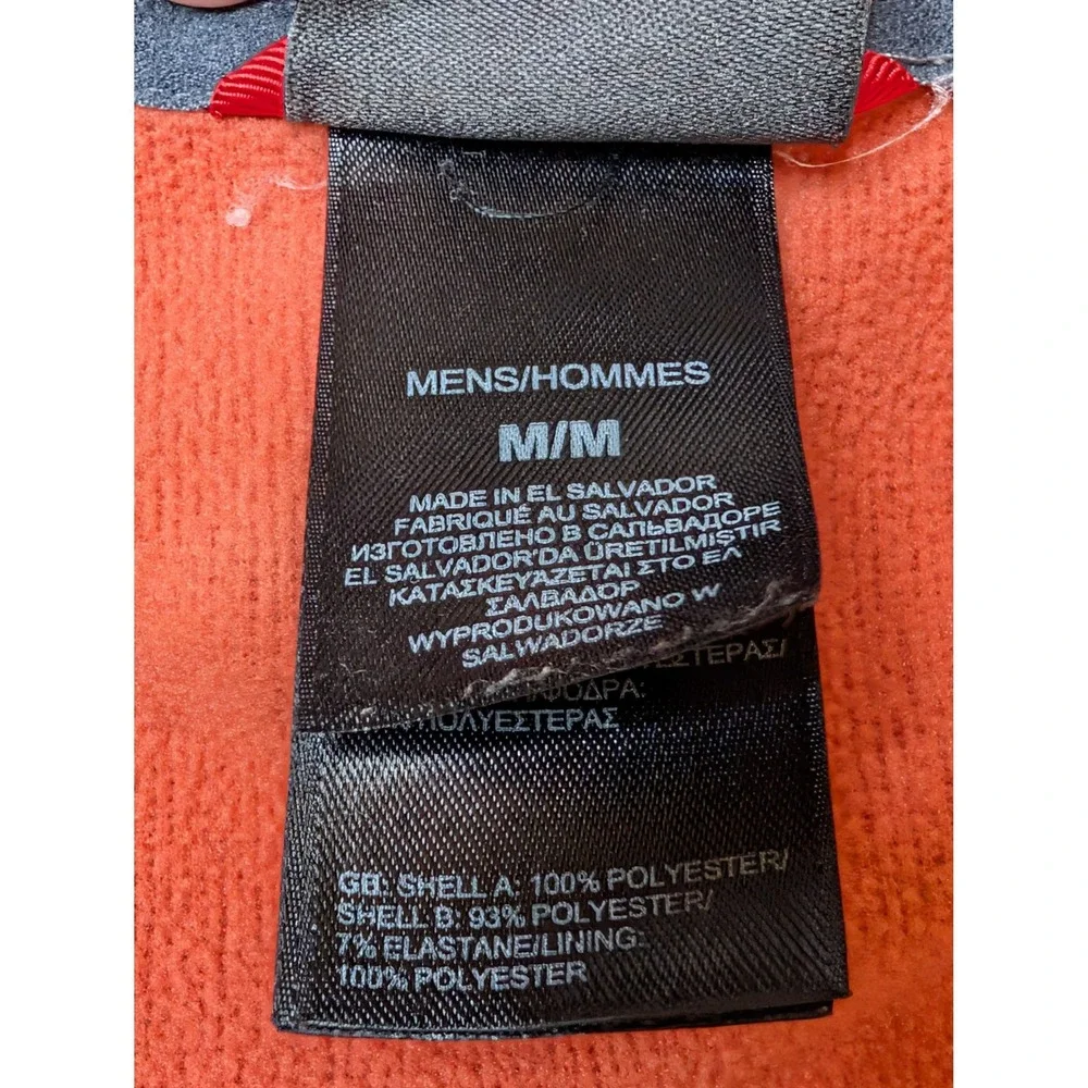 The North Face Pullover Mens Medium Orange 1/4 Zip Fleece Heathered Activewear